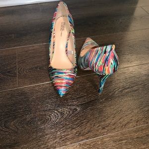 Size 8 Prabal Gurung multicolored pumps worn once